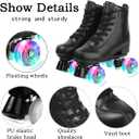 XUDREZ Roller Skates for Women Men Shiny Double Row Four Wheels Roller Skates Womens Roller Skates with Shoes Bag, Black flash wheel, Women's 9 / Men's 7.5