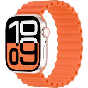 Silicone Ocean Solo Loop Bands Compatible with Apple Watch Band 49mm 46mm 45mm 44mm 42mm 41mm 40mm 38mm, Soft Breathable Sport Strap for iWatch Ultra 3 2 1 Series 11 10 SE 9 8 7 6 5 4 3