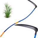 20'' Scythe Tool for Grass Cutting, Unique Curved Stainless Steel Pole, Adjustable Dual-hand Grip, Professional-Grade Blade, for Clearing Bushes, Vines, Fields, Ditches, Paths, Landscaping, 61in.