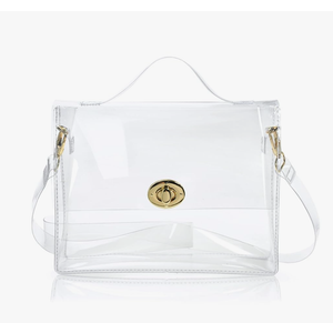 Clear Bag with Turn Lock Closure Women's Cross Body Handbags Stadium Approved