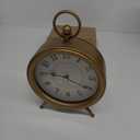 Vintage Table Clock on Stand, Decorative Desk and Shelf Clock Rustic Mantel Clock Non-Ticking, Metal Frame with Antique Gold Finish