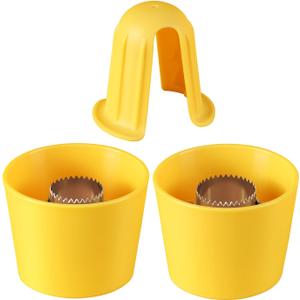 2 Sizes Corn Peeler - Corn Stripper for Corn on the Cob, Corn Cutter with Safety Handle (Yellow- 2 Different Sizes)