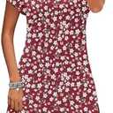 PLOKNRD Women's Casual Dress Summer Short Sleeve T-Shirt Dress Crew Neck Basic Dresses 2025, XL
