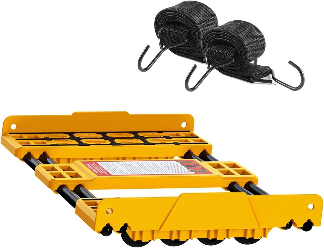 Heavy-Duty Adjustable Dolly Cart with 2 Elastic Strap Expands Up to 36" Wide, Supports Up to 2000 lbs for Moving Appliances, Furniture & Construction Materials with All-Terrain Durability