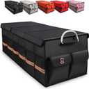 Trunk Organizer Cargo Organizer Trunk Storage Waterproof Collapsible Durable Multi Compartments-((Oversize,Black)