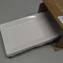 Porlien 14-inch White Porcelain Serving Platters for Party, Wedding and Entertaining, Rectangular Serving Plates Set of 3, Serving Tray for Dinner, Appetizers and Desserts