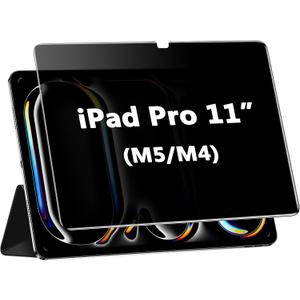Privacy Screen Protector for iPad Pro 11 Inch (M4/M5, 2024/2025) Anti-Spy Tempered Glass, Anti-Scratch, Bubbles Free