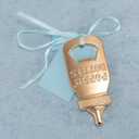 24 Pack Poppin Bottle Shaped Bottle Opener Baby Shower Favor 1st Birthday Gifts for Guest Wedding Party Favor Party Souvenir and Birthday Party Keepsake Decoration (Blue, 24)