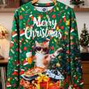 RAISEVERN Christmas Sweatshirt for Men Women Funny Pullover Xmas Top Large
