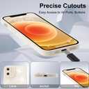 for iPhone 12 Case, Cute Floral Flower Pattern Print Design Soft TPU Full Camera Lens Anti-Drop Anti-Scratch Shockproof Protective Slim Phone Cover for Women Girls - White