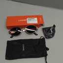 livho Retro Polarized Sunglasses - UV400 Protection, Oval Shape, Metal Frames - Matching Soft Case Inlcuded