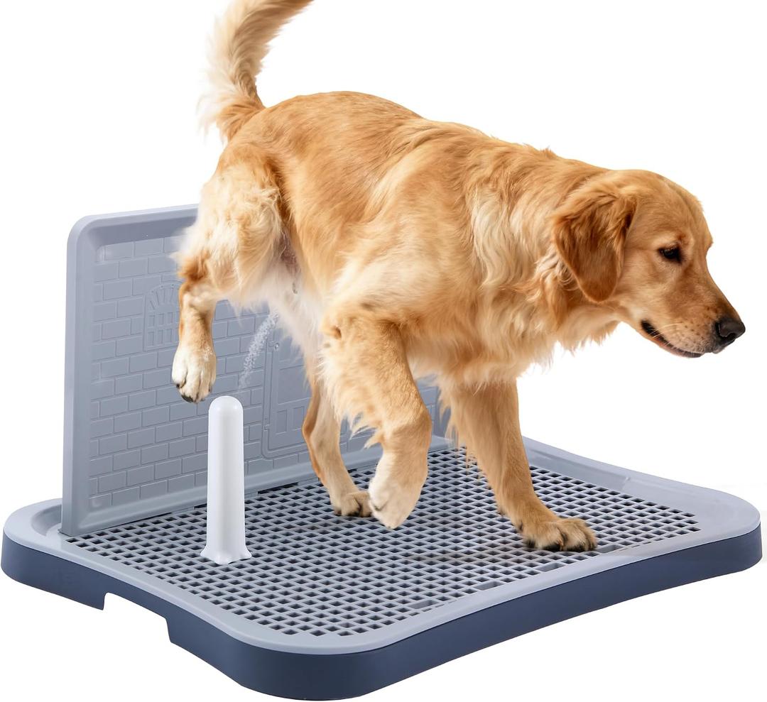 Pee Pad Holder, Indoor Potty Tray for Puppy and Small Size Dog with Pee Wall, Non-Skid Feet, 20 * 15.4 * 1.4 inch (X-Large)