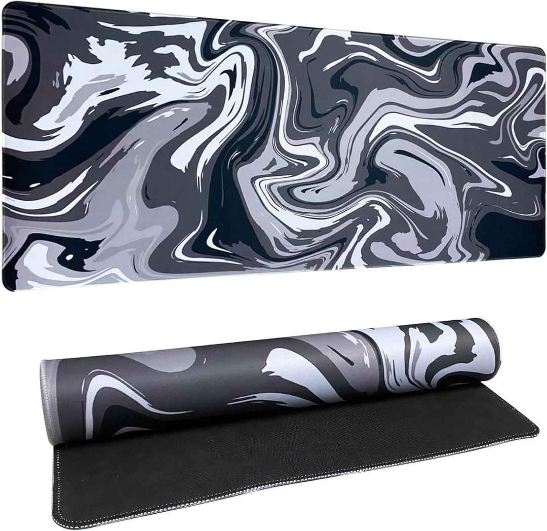 Large Mouse Pad, Large Gaming Mousepad with Stitched Edge, Waterproof Non-Slip Rubber Base, Computer Mouse Pad XL, Laptop Big Mouse Pad for Office and Home, Gray
