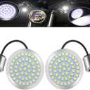 1156 Front Rear LED Turn Signal Lights,2 inch bullet Turn Signal Panel Lights Compatible for Motorcycle Signal Lamps.White/Amber,(2-Pack)