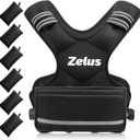 ZELUS Weighted Vest for Men and Women | 11-20lb Vest with 6 Ironsand Weights for Home Workouts | Adjustable Body Weight Vest Exercise Set for Cardio and Strength Training
