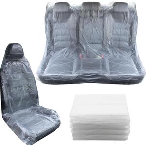 20PCS Plastic Seat Covers for Cars,Full Coverage Disposable Car Seat Covers for Keeping Front and Back Seats Clean,Universal Car Accessories Cars Seats Protector for Most Vehicles