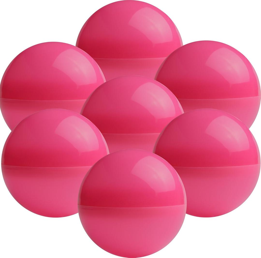 Vending Machine Capsules - 3" PINK Empty Plastic Capsules - 14 Pcs Toy Capsule - Pink Round Large Easter Eggs - Bath Bombs Molds - Party Favors DIY Craft Supplies