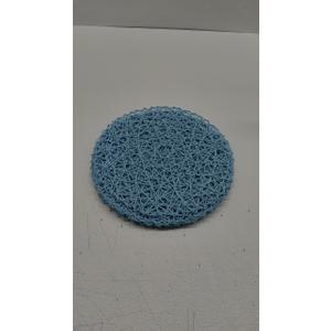 AHHFSMEI Paper Braided Round Placemats Set of 6 Natural Non-Slip Heat Resistant Table Mats for Dining Tables Woven Indoor Outdoor Place mats(Light Blue)