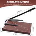 18 Inch A3 Paper Cutter Guillotine - Industrial Wooden Base Paper Slicer for Cardstock & Photos - 12 Sheet Heavy Duty Paper Trimmer for Professional Studio, Classroom & Office