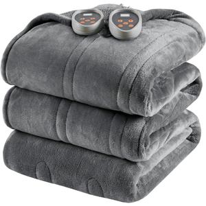 Beautyrest Heated Microlight to Berber Blanket - King (Grey)
