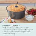 Chicago Metallic Angel Food Cake Pan with Cooling Feet, 2-Piece Nonstick Tube Pan, 9.5 Inch Carbon Steel, Perfect for Pound and Sponge Cakes
