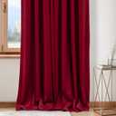 NICETOWN Red Velvet Curtains & Drapes for Bedroom, Room Darkening Curtains 84 inch Length, Sound Reducing Privacy Panels for Home Theatre/Film Room/Stage (Set of 2, Rod Pocket & Back Tab, 52" Wide)