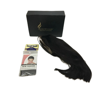 Hair Black Weaving Cap Wig and Eyelashes Kit