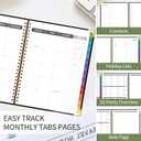 2026 Appointment Book/Planner - 2026 Daily Hourly Planner from Jan. 2026 - Dec. 2026, Weekly appointment Book 2026, 2026 Hourly planner with 20-Minute Interval, 9" x 11", Twin-Wire Binding, Colorful Tabs, Pocket - Black