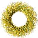 Bibelot 26 Inch Spring Wreaths for Front Door, Large Artificial Forsythia Flowers Wreath, Spring Summer Floral Wreath All Season for Home, Wall, Window, Porch, Wedding, Farmhouse Decor (Yellow)