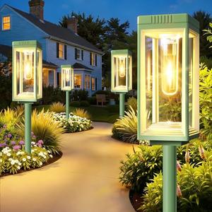WdtPro 8 Pack Solar Pathway Lights Outdoor, Bright Solar Garden Lights Outdoor Waterproof, Auto On/Off, 15+ Hours Runtime, Lights Solar Powered for Pathway Yard Garden Walkway, Warm White