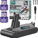 EGR High Capacity 6500mAh V10 Battery Replacement Compatible with V10 Animal V10 Absolute V10 Fluffy V10 Motorhead SV12 Cordless Stick Vacuum Cleaner (Not Fit SV10)
