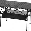 LEADALLWAY Folding Camping Table with Large Storage and Carrying Bags 47(L) x22(W)