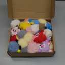 Equsion 48 Pcs Kawaii Keychains Bulk Cute Plush Keychains Fluffy Pompoms Balls with Tassels and Keyrings Key Chain Kawaii Party Favors for Birthday Goodie Bags Piata Prizes(Funny)