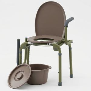 ProBasics Drop Arm Adjustable Bedside Folding Commode Chair Portable with Handles, for Elderly, Seniors, and Disabled People, Supports 300lbs, Adult Potty Chair