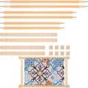 CroBlissful Cross Stitch Scroll Frame Set with Plastic Clamps Beech Hardwood Embroidery Frame Needlepoint Cross Stitch Holder for Sewing, Needlework, Embroidery Projects