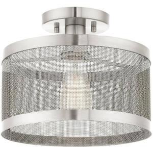 Livex Lighting 1 Light Brushed Nickel Semi Flush Mount