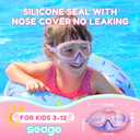 Seago Kids Swim Goggles 2 Pack for 3-12, Anti-Fog Clear View, Toddler Goggles with Nose Cover Swimming Goggles