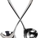 Generic Stainless Steel Small Sauce Ladle, With Pouring Spout Gravy ladle, for Salad dressing and dressings, 7.4Inches 2 Pieces Dishwasher Safe