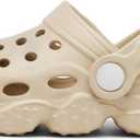 ChayChax Kid's Garden Clogs Cute Slides Sandals Toddlers Beach Pool Shower Shoes with Non-Slip Sole (White)