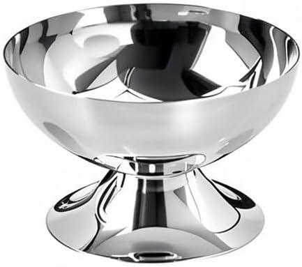 PACEKONER Stainless Steel Ice Cream Bowl, Reusable Salad Cup, Dessert Bowl, Metal Cups, For Sundae, Fruit, Ice Cream, Pudding, Snacks, Condiment (Silver, 3.94 In) 4Pcs