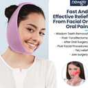 NEWGO Wisdom Teeth Ice Pack Head Wrap for Face Oral Surgery, Jaw Ice Pack for Face with 4 Hot Cold Gel Pack for TMJ, Tooth Extraction, Tonsillectomy Recovery - Purple