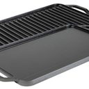 Lodge Chef Collection 19.5 x 10 Inch Cast Iron Reversible Grill/Griddle, Made in USA