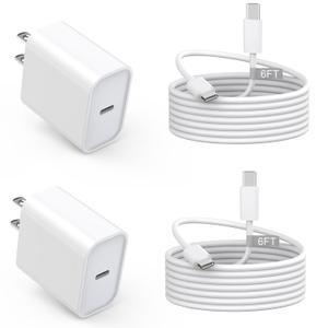USB C Charger for iPhone 17/16 Charger Fast Charging,Type C Charge Apple Fast USB C Wall Chargers Block Adapter 6FT Charging Cable Cord for iPhone 17 Pro Max/Air/16/16Pro/15/15 Plus/iPad Pro/Air/Mini (White)