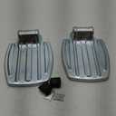 Universal Metal Wheelchair Footrest, Heavy Duty, Anti-Slip, Rising Design, Silver, 20x14.5cm