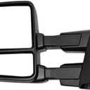 AERDM New towing mirror Black Housing fit for 2015 2016 2017 2018 2019 2020 Ford F150 Pickup Truck Left Driver Side Towing Mirrors w/Power Heated Turn Signal, Auxiliary Lamp