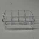 STORi 5-Compartment Clear Plastic Organizer | Rectangular Divided Makeup and Vanity Storage Bin and Office Desk Caddy | Scalloped Wall Design | Made in USA