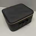 Travel Makeup Bag With LED Mirror, Portable Charging 3 Color Makeup Organizer Bag, Adjustable Brightness Cosmetic Train Case with DIY Dividers, for Women and Makeup Artists, Black