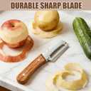 2PCS Multi-Functional Vegetable Peeler, Stainless Steel Ultra Sharp Blade with Wooden Handle, Fruit & Potato Peeler with Built-in Bottle Opener for Kitchen Use