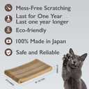 nyans Cat Scratcher Cardboard Made in Japan, Premium Double-Sided Corrugated Scratching Board, Low-Mess Minimal Design, Furniture Protector for Indoor Cats, 18.1 in (Medium)