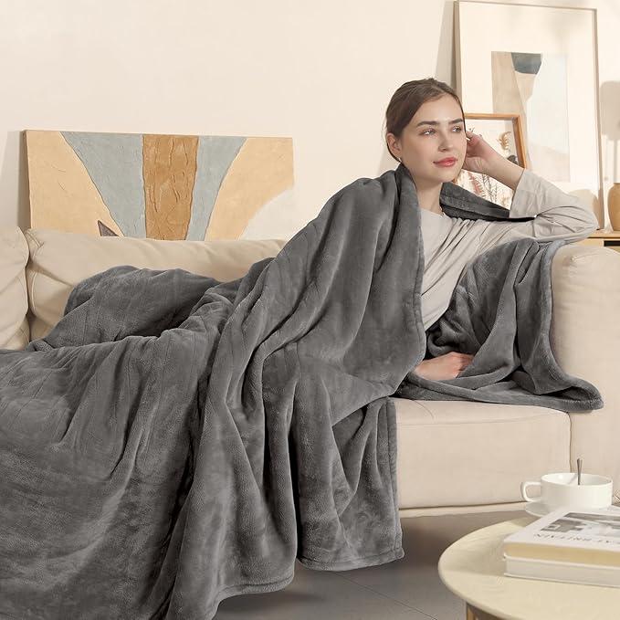 lectric Blanket Heated Blanket Full Size, Super Soft Cozy Upgraded Flannel Heating Blanket with 6 Heating Levels & 1-10 Hours Auto Off, Fast Heating & ETL & FCC Certification, 72" x 84", Silver Gray